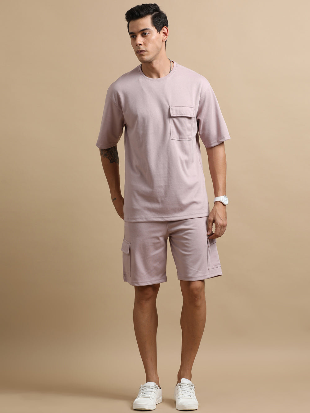Utility Oversize Spanish Pink Co-Ords Set Oversize Co-ords Bushirt