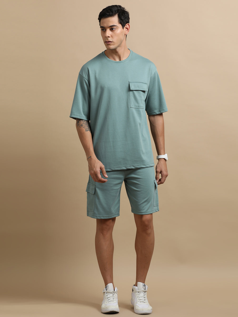 Utility Oversize Laurel Green Co-Ords Set Oversize Co-ords Bushirt