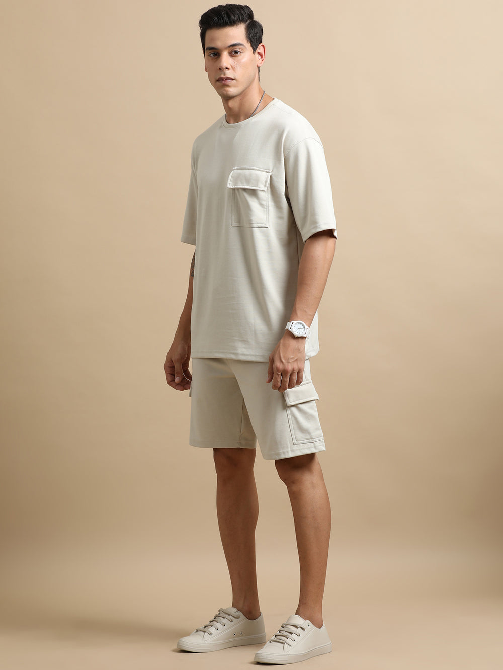 Utility Oversize Ivory Co-Ords Set Oversize Co-ords Bushirt