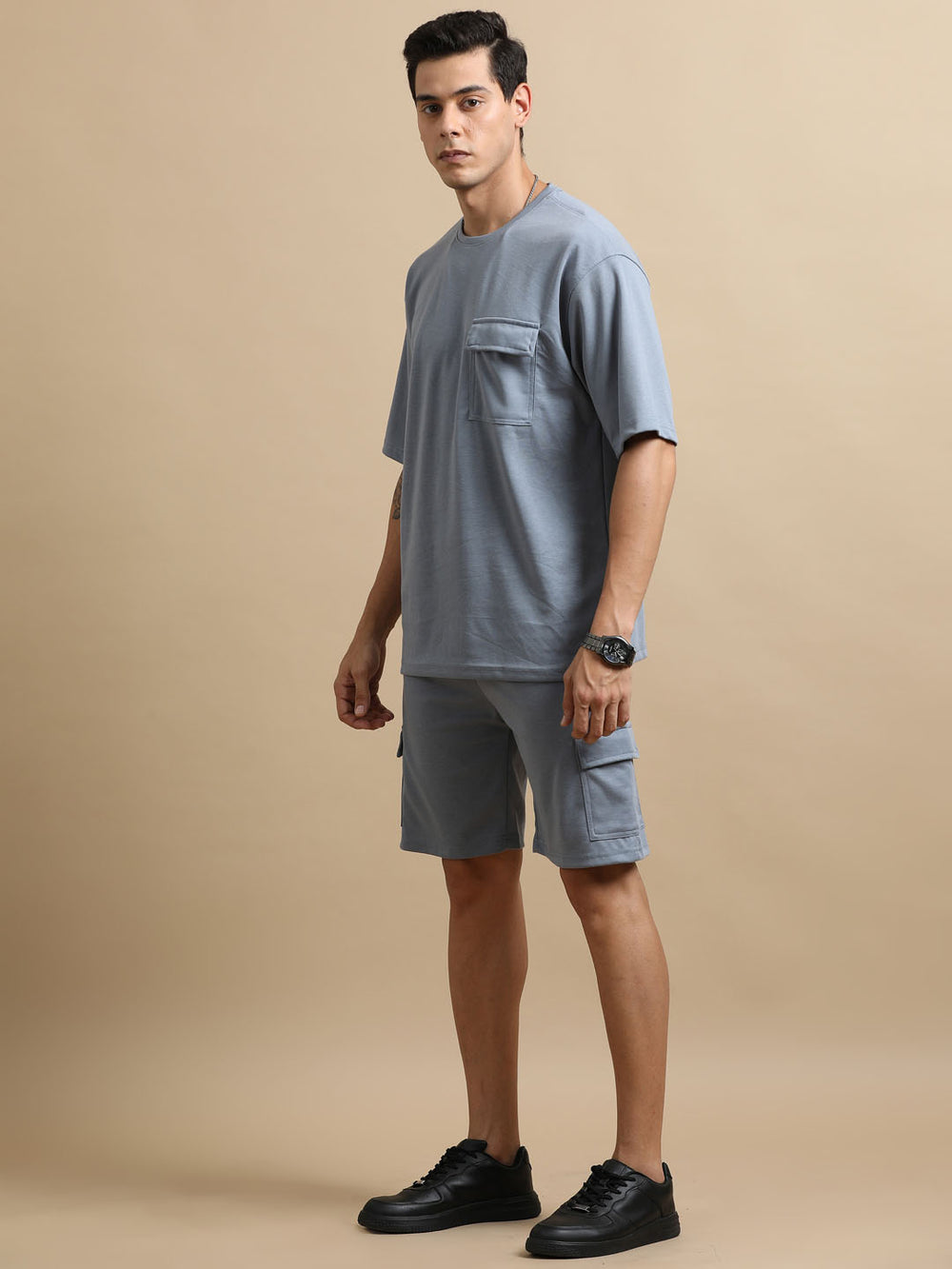 Utility Oversize Stardust Blue Co-Ords Set Oversize Co-ords Bushirt