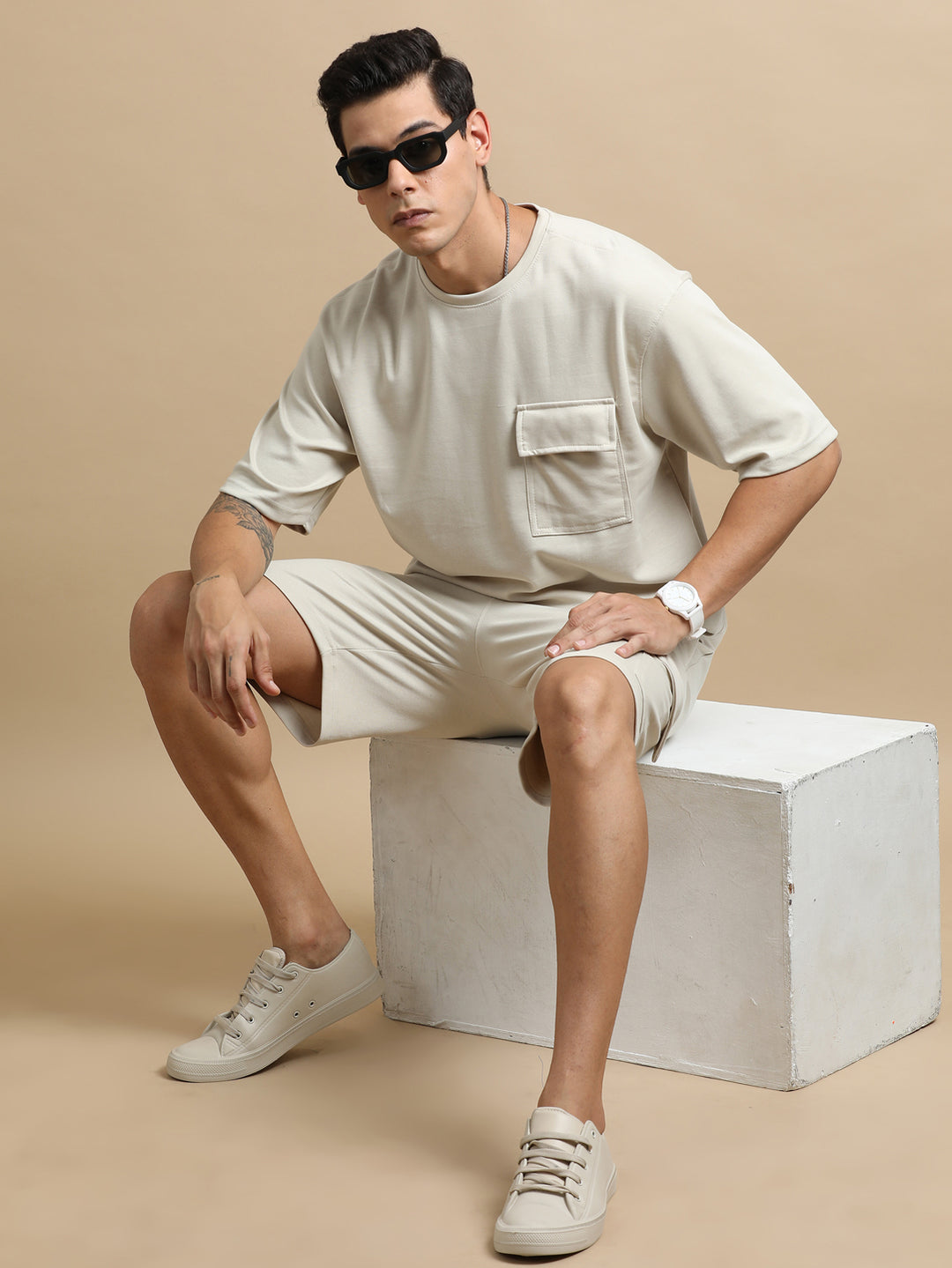 Utility Oversize Ivory Co-Ords Set Oversize Co-ords Bushirt