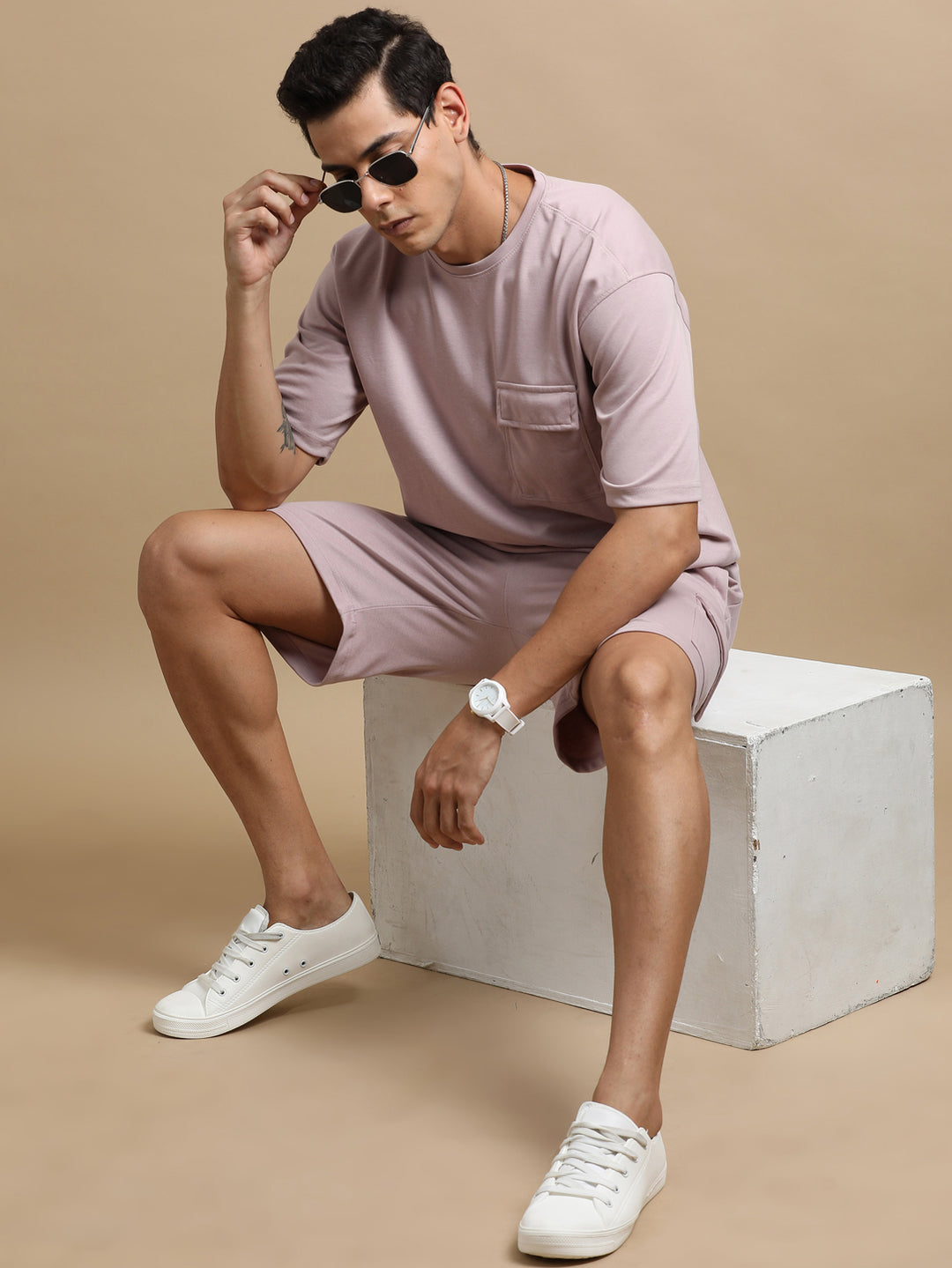Utility Oversize Spanish Pink Co-Ords Set Oversize Co-ords Bushirt