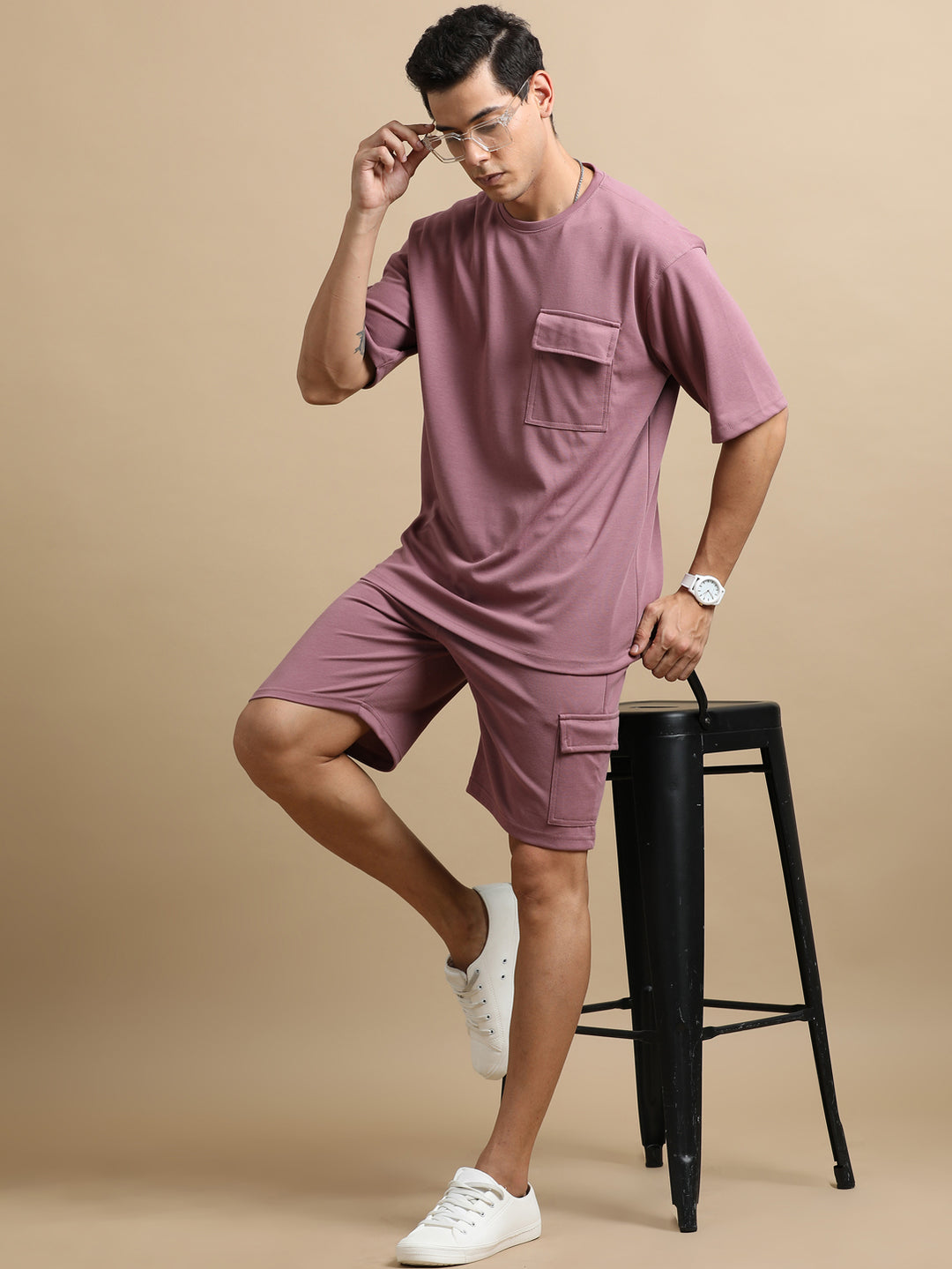 Utility Oversize Rose Taupe Co-Ords Set Oversize Co-ords Bushirt
