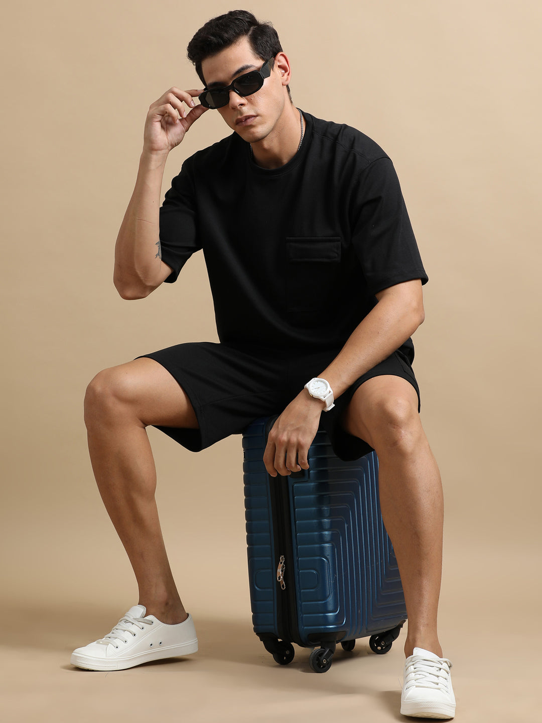 Utility Oversize Black Co-Ords Set Oversize Co-ords Bushirt