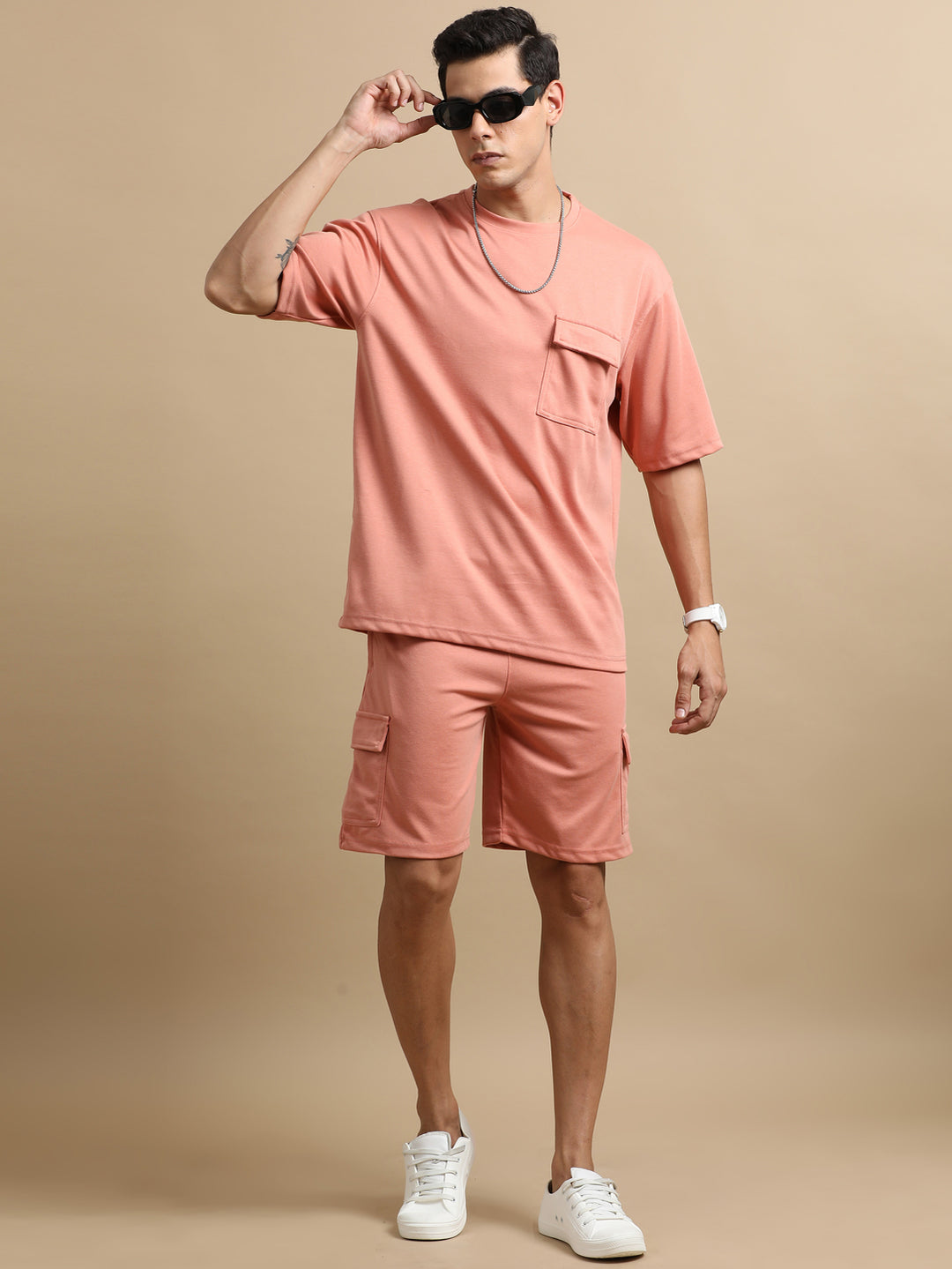 Utility Oversize Buff Orange Co-Ords Set Oversize Co-ords Bushirt