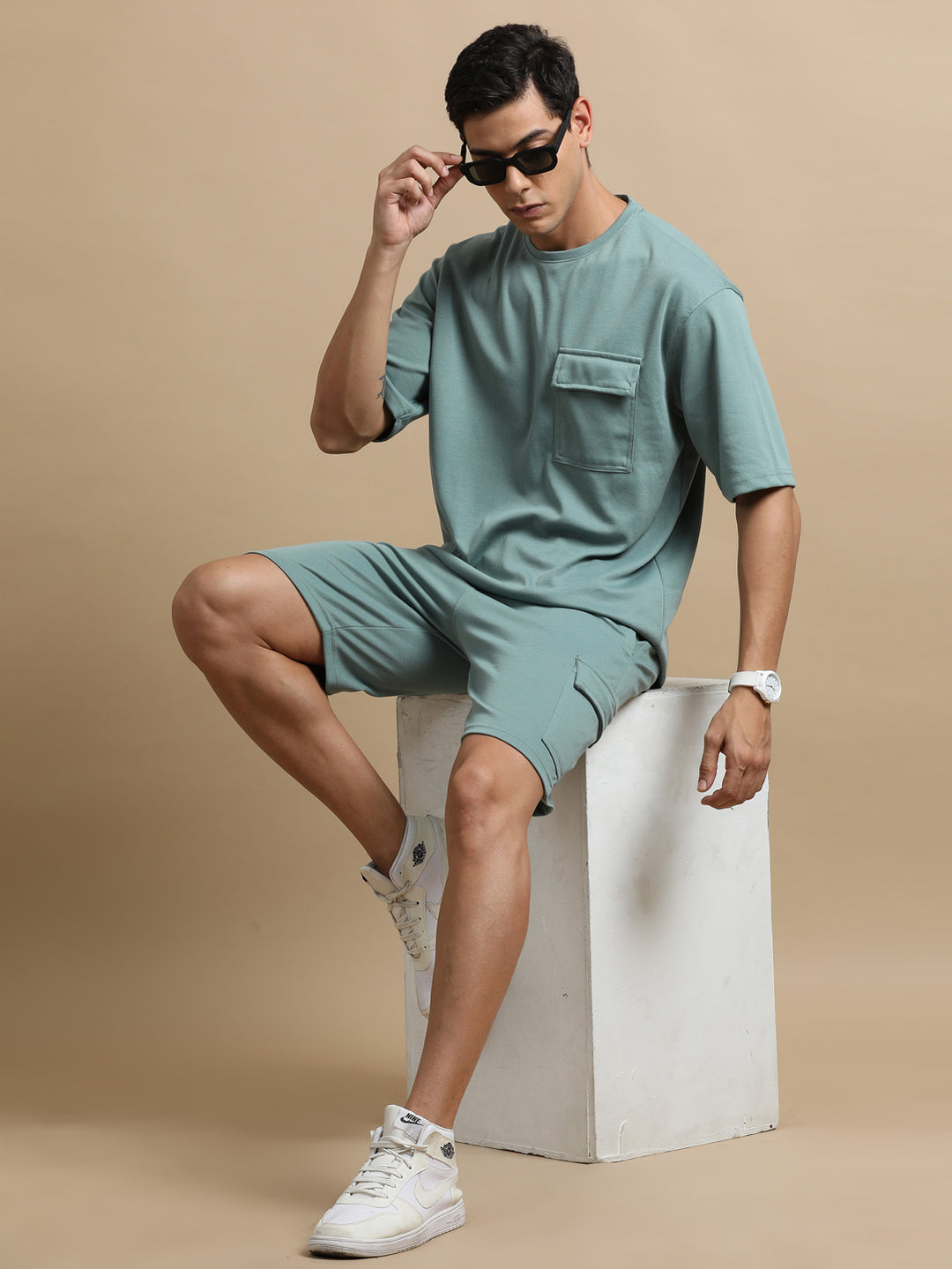 Utility Oversize Laurel Green Co-Ords Set Oversize Co-ords Bushirt