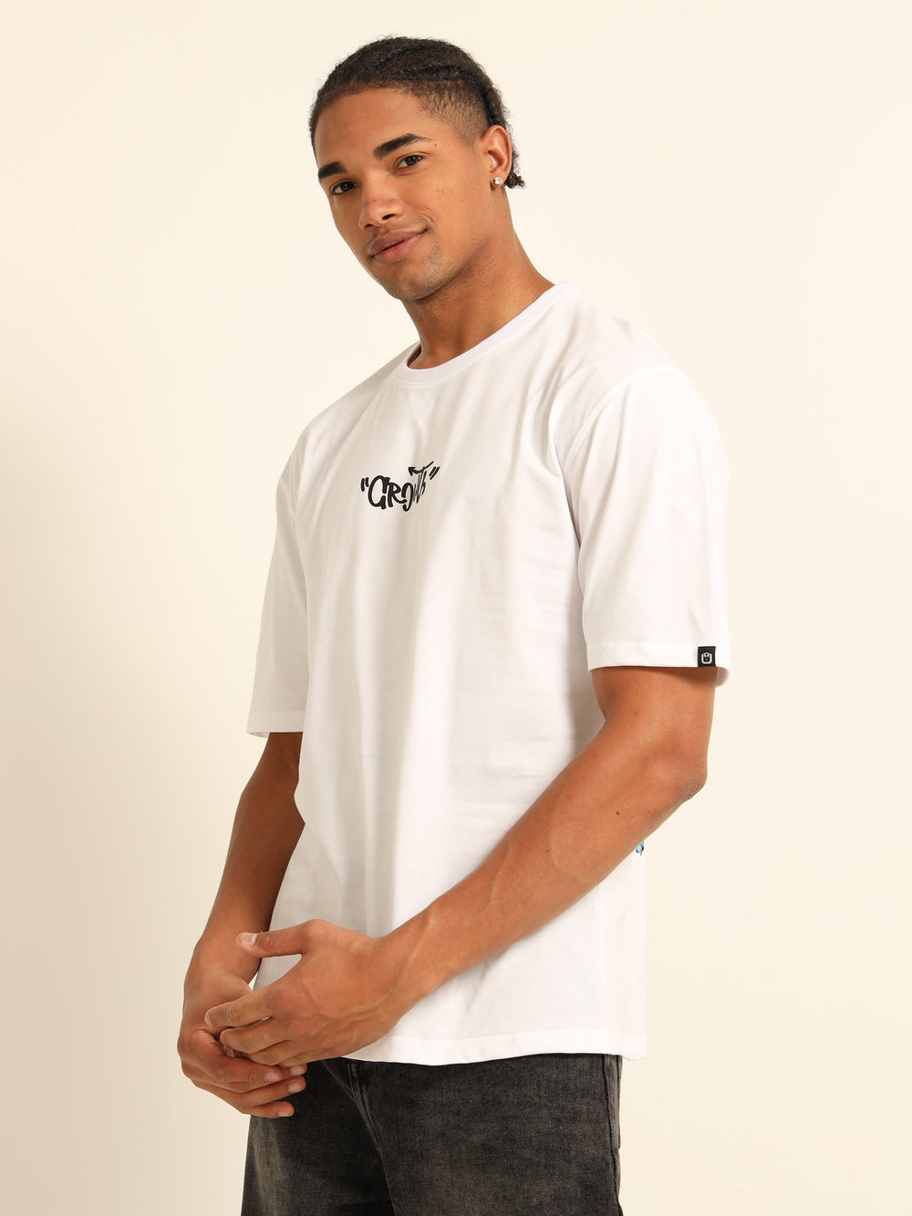 Pain - Growth White Oversize T-Shirt Oversize T-Shirt Bushirt