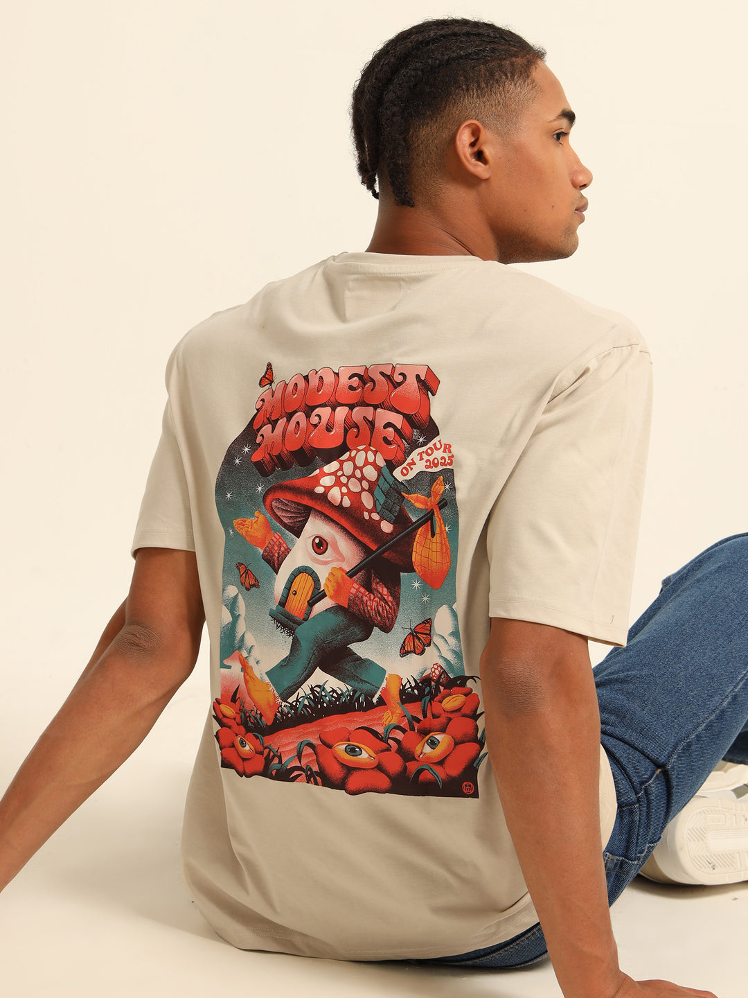 Modest Mouse Beige Oversize T-Shirt Oversize T-Shirt Bushirt