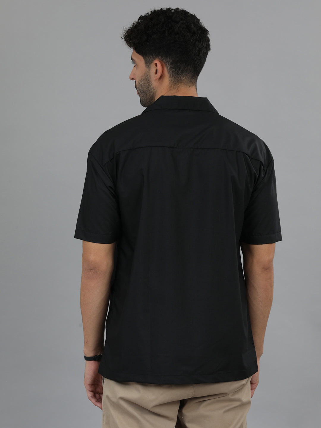 Black Oversize Solid Shirt Oversize Shirt Bushirt