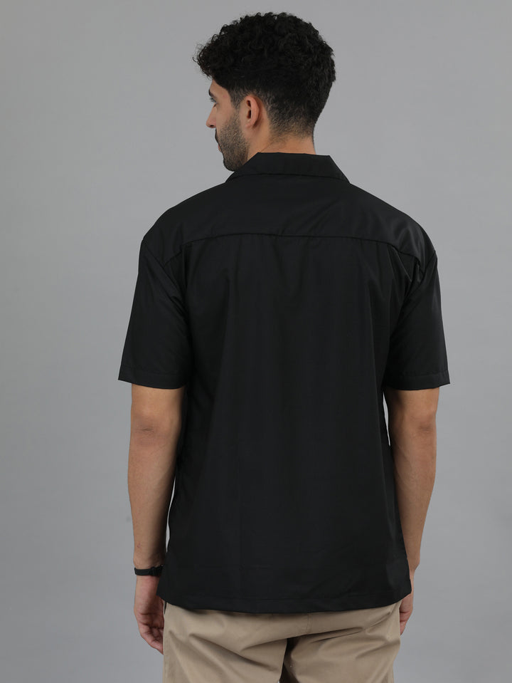 Black Oversize Solid Shirt Oversize Shirt Bushirt