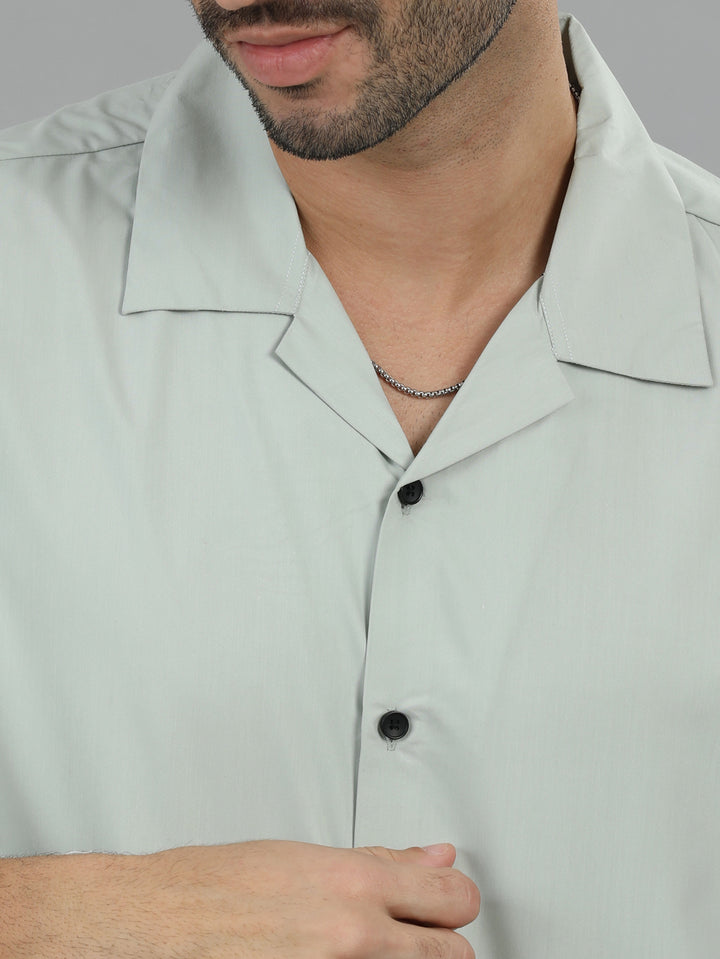 Soft Green Oversize Solid Shirt Oversize Shirt Bushirt