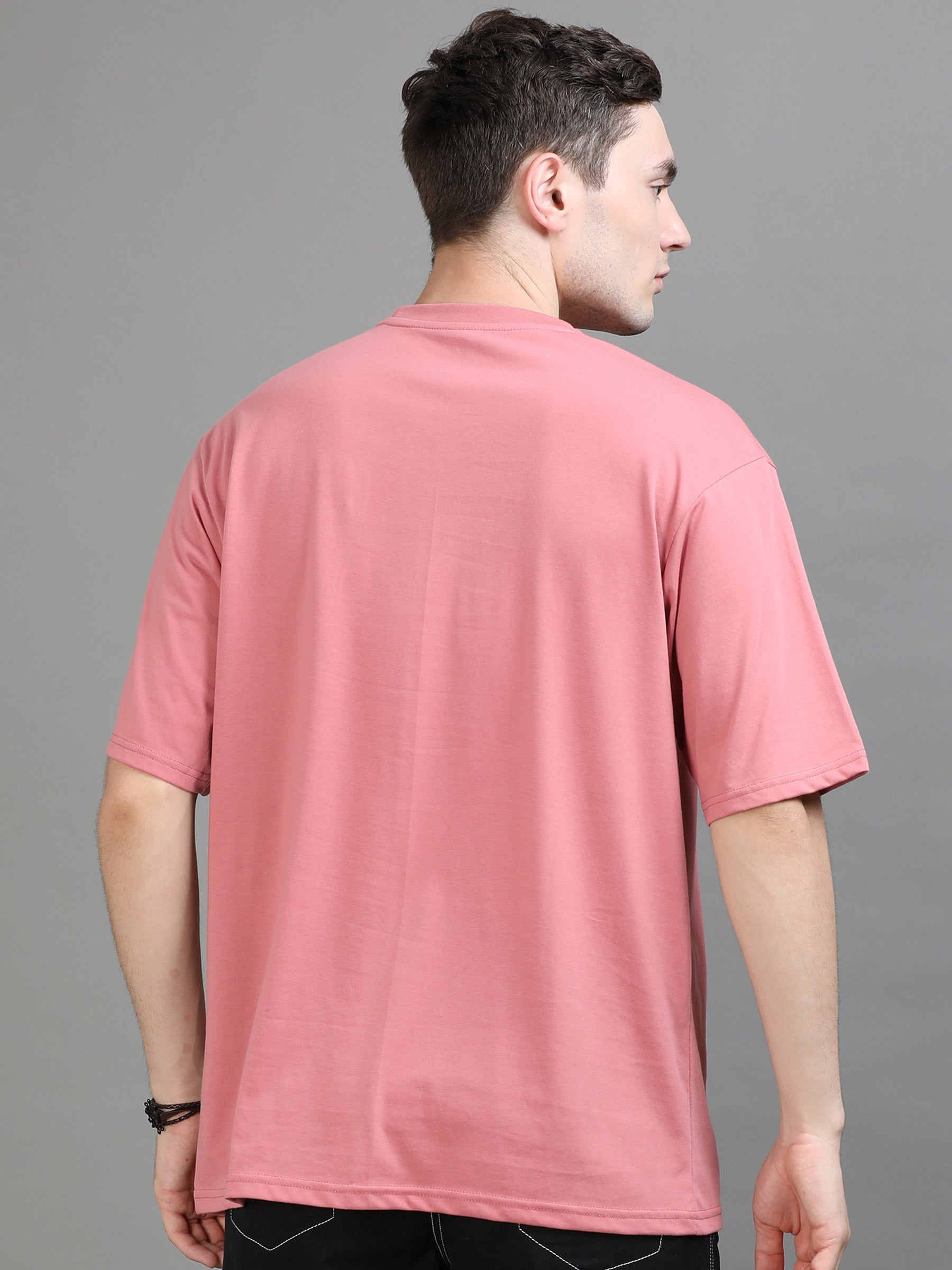 Peach Oversize Solid T-Shirt Oversize T-Shirt Bushirt