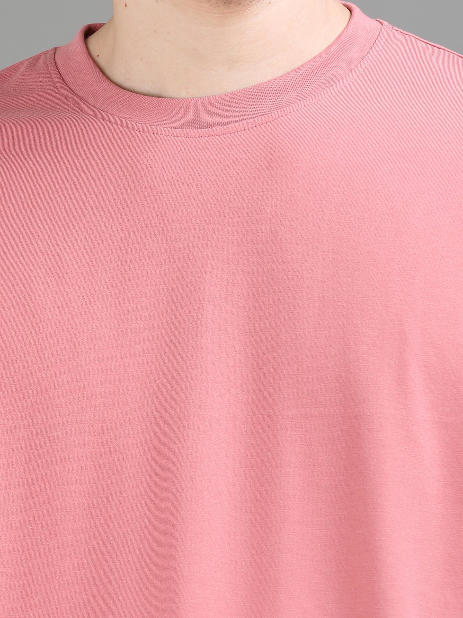 Peach Oversize Solid T-Shirt Oversize T-Shirt Bushirt