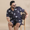 Flamingo Black Plus Size Co-Ords Plus Size Co-Ords Bushirt