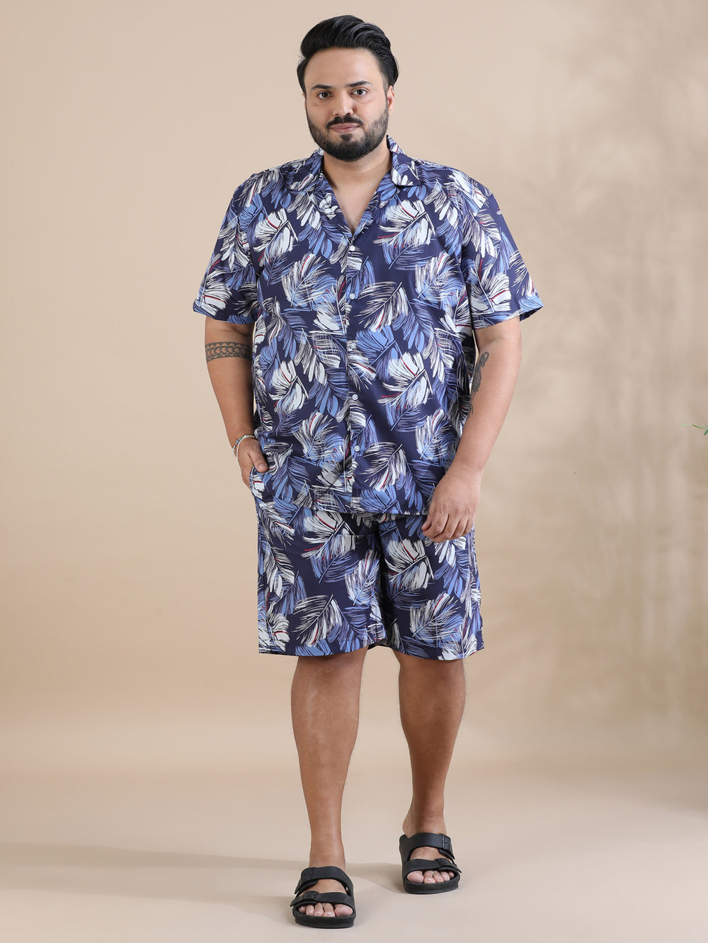 Leaf Purple Plus Size Co-Ords Plus Size Co-Ords Bushirt