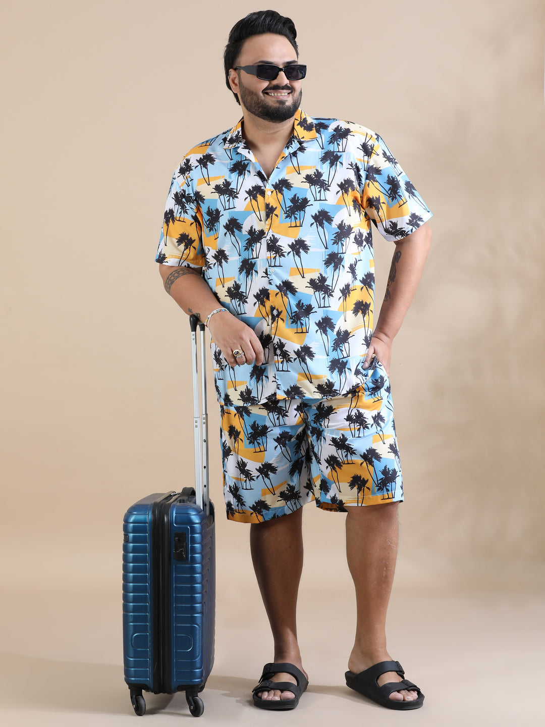 Beach White Plus Size Co-Ords Plus Size Co-Ords Bushirt