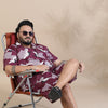 Flamingo Wine Plus Size Co-Ords Plus Size Co-Ords Bushirt