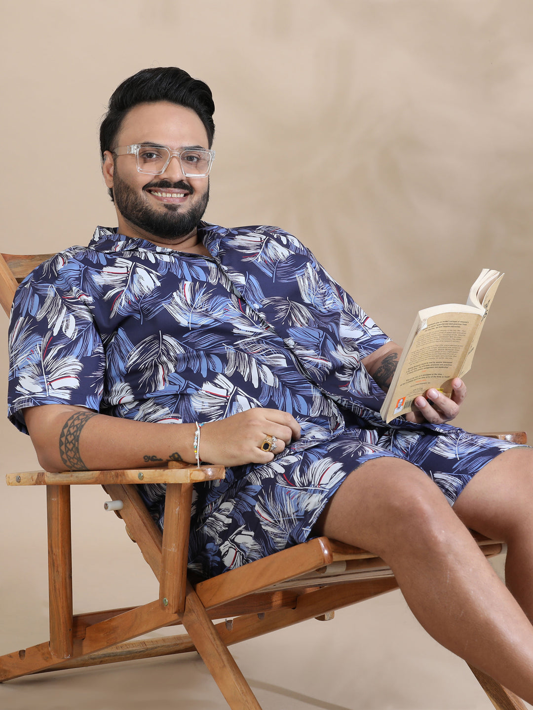 Leaf Purple Plus Size Co-Ords Plus Size Co-Ords Bushirt