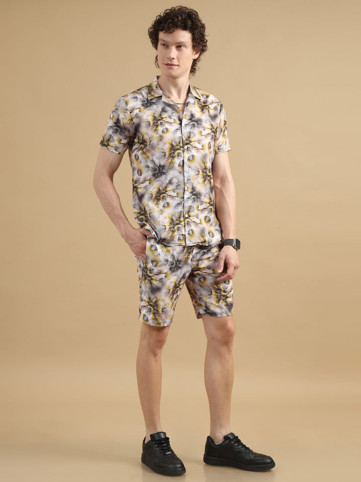 Blossom Grey Co-Ords Regular Size Co-Ords Bushirt