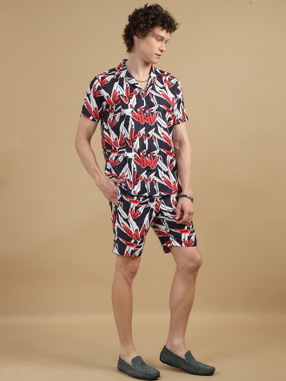 Floral Navy Blue Co-Ords Regular Size Co-Ords Bushirt