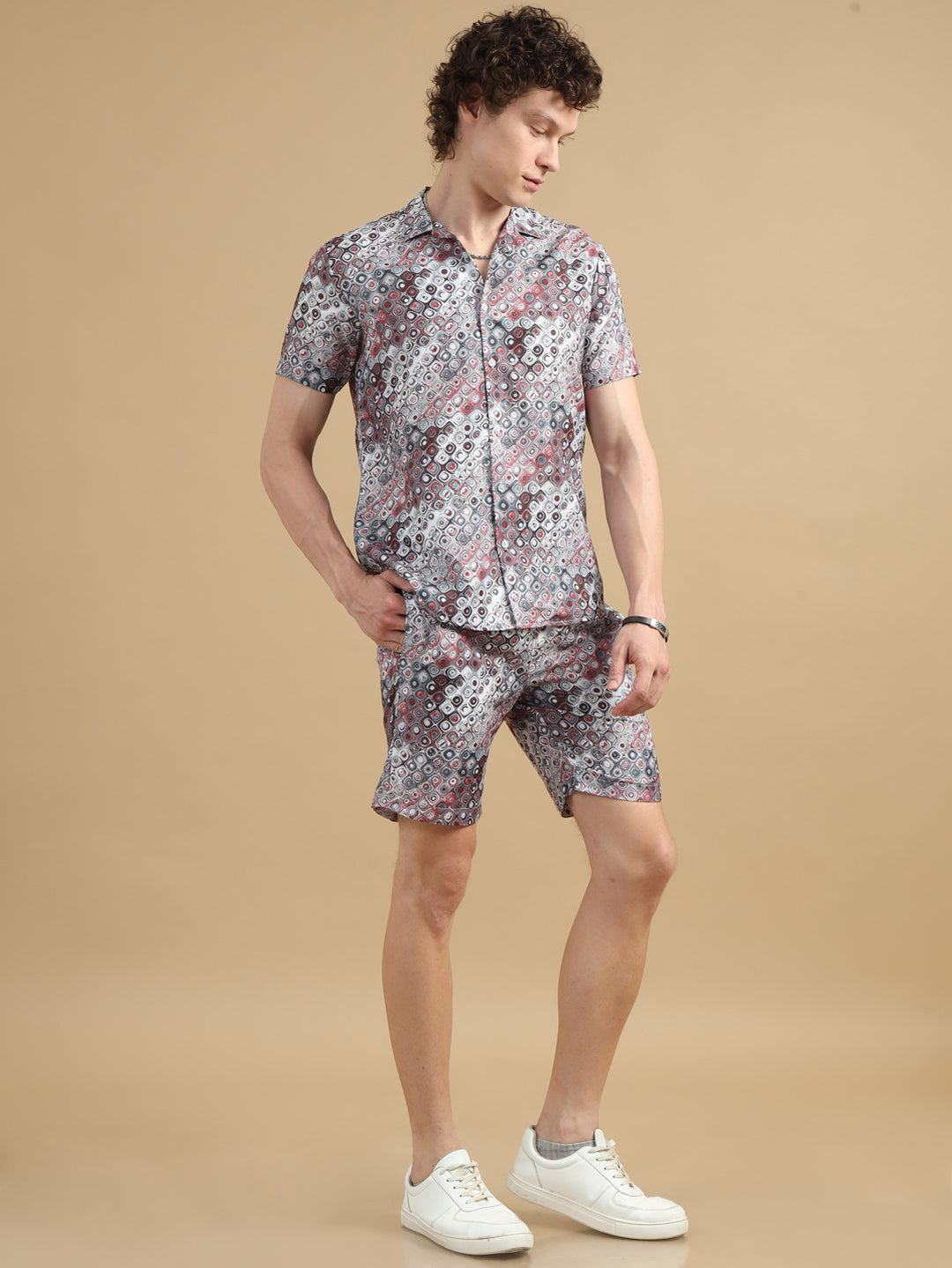 Blocked Grey Co-Ords Regular Size Co-Ords Bushirt