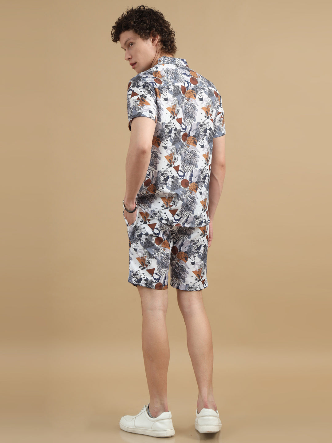 Classic Tropical White Co-Ords Regular Size Co-Ords Bushirt