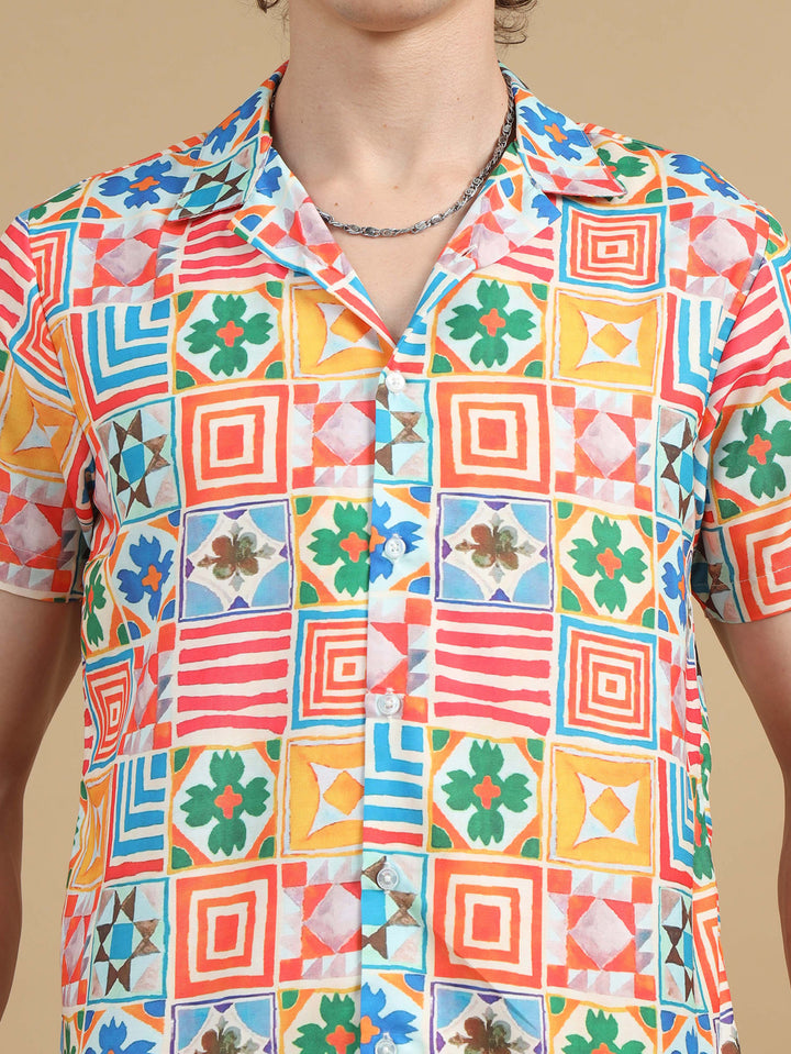 Mozaic Ivory Co-Ords Regular Size Co-Ords Bushirt