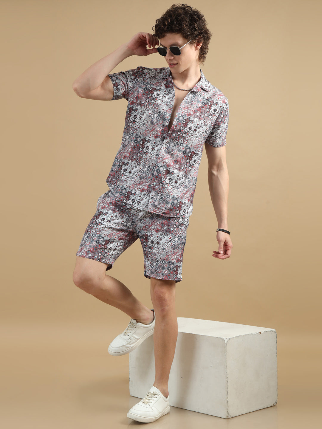 Blocked Grey Co-Ords Regular Size Co-Ords Bushirt