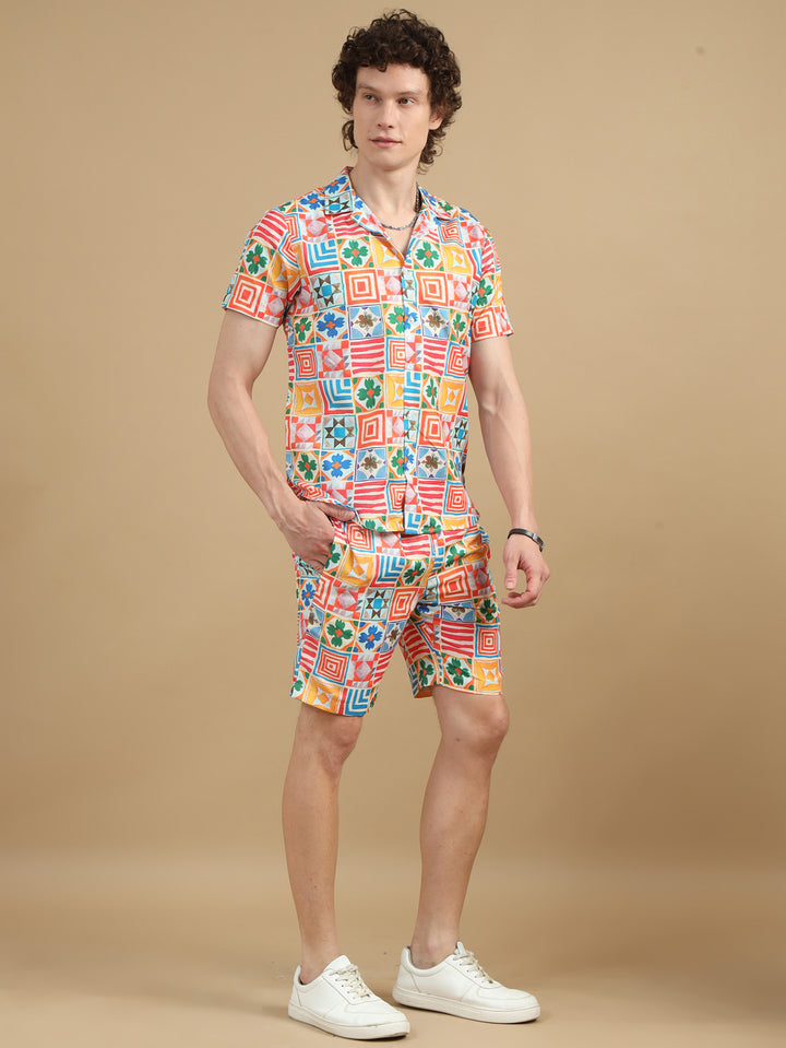 Mozaic Ivory Co-Ords Regular Size Co-Ords Bushirt