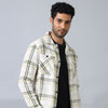 Cream Checked Shacket Shackets Bushirt