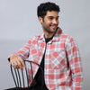 Pastel Pink Checked Shacket Shackets Bushirt