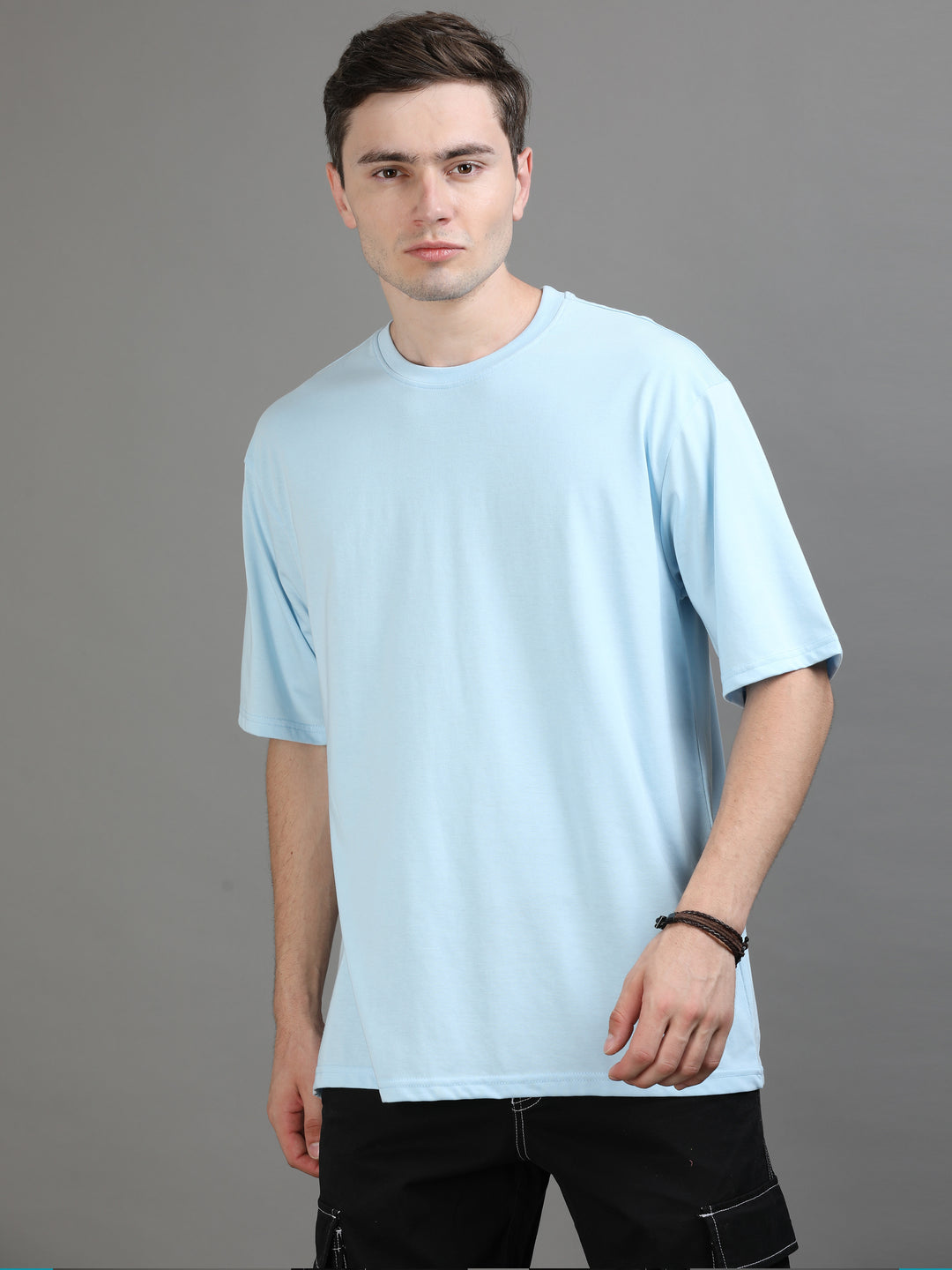 Sky Blue Oversize Solid T-Shirt Oversize T-Shirt Bushirt