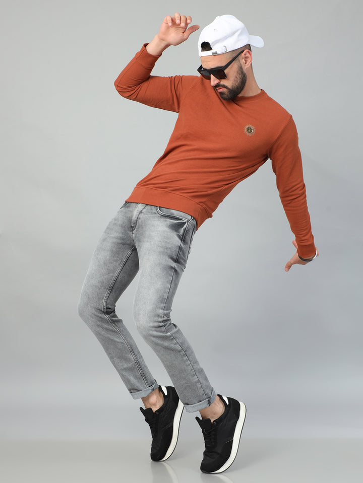 Ash Grey Solid Slim Fit Jeans Jeans Bushirt