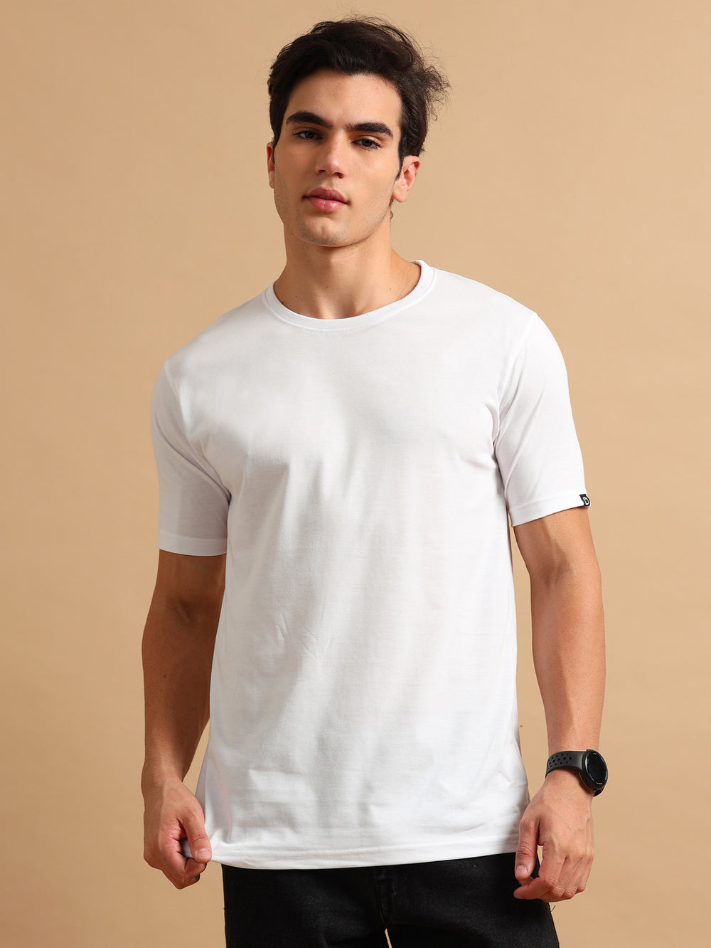 Easy Essential White Solid T-Shirt Plain T-Shirts Bushirt