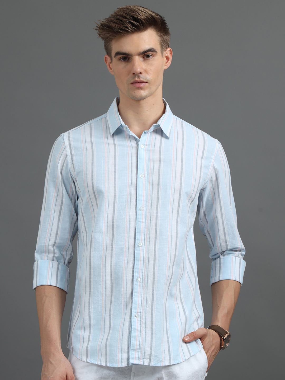 Blue Striped Shirt Stripes Shirt Bushirt