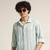 Light Blue Regular Fit Striped Shirt Stripes Shirt Bushirt