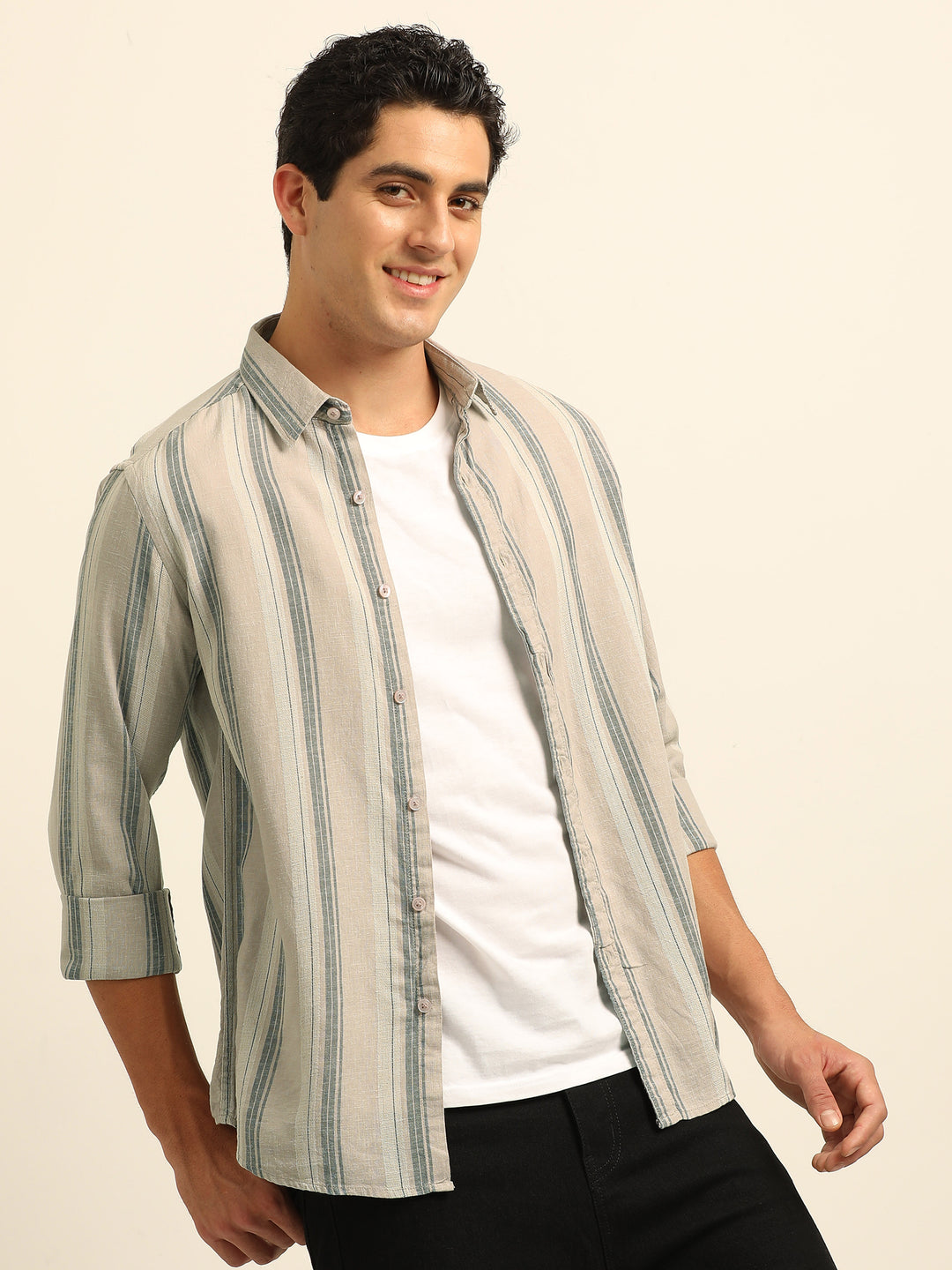 Light Mauve Stripes Shirt Stripes Shirt Bushirt