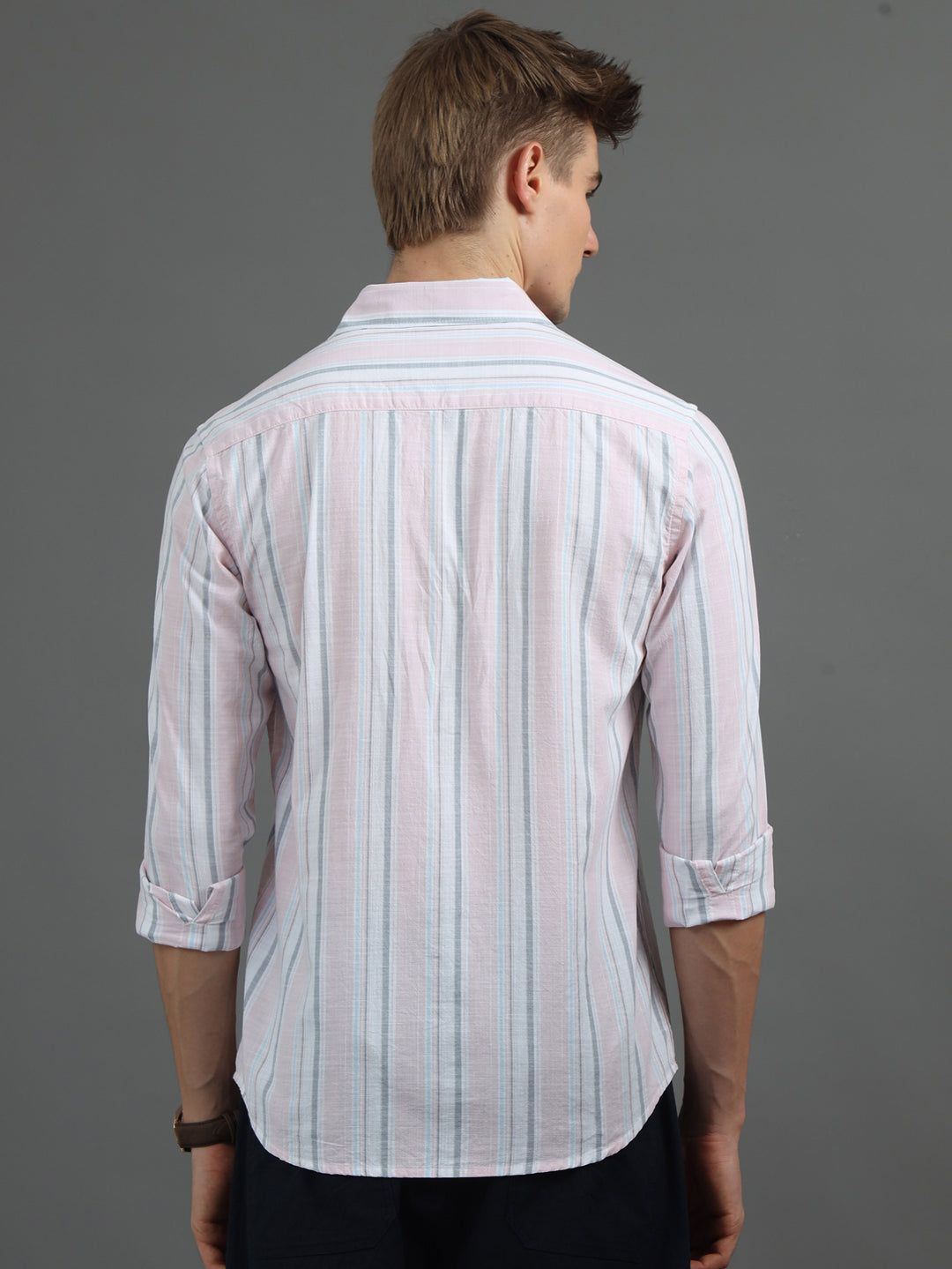 Pink Stripes Shirt Stripes Shirt Bushirt