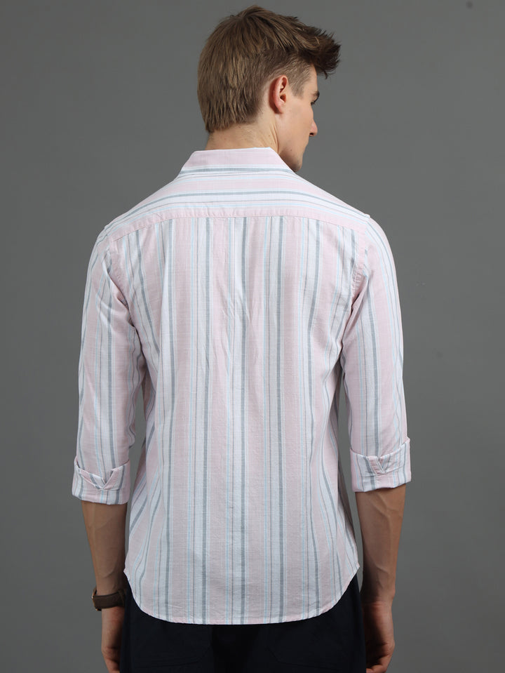 Pink Stripes Shirt Stripes Shirt Bushirt