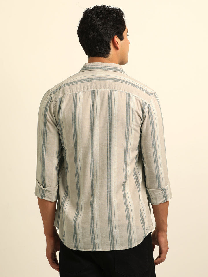 Light Mauve Stripes Shirt Stripes Shirt Bushirt