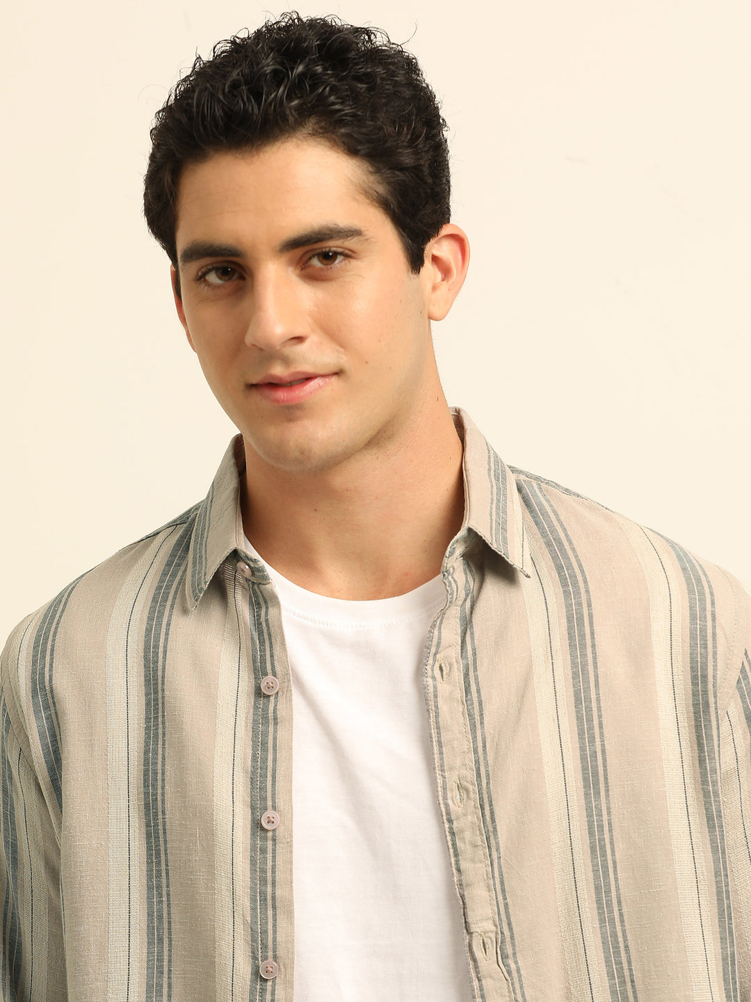 Light Mauve Stripes Shirt Stripes Shirt Bushirt