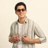 Light Mauve Stripes Shirt Stripes Shirt Bushirt