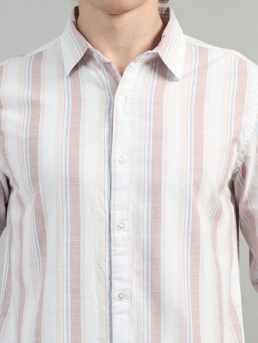 Tan Strips Shirt Stripes Shirt Bushirt