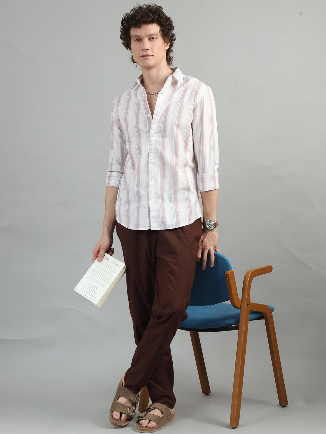 Tan Strips Shirt Stripes Shirt Bushirt