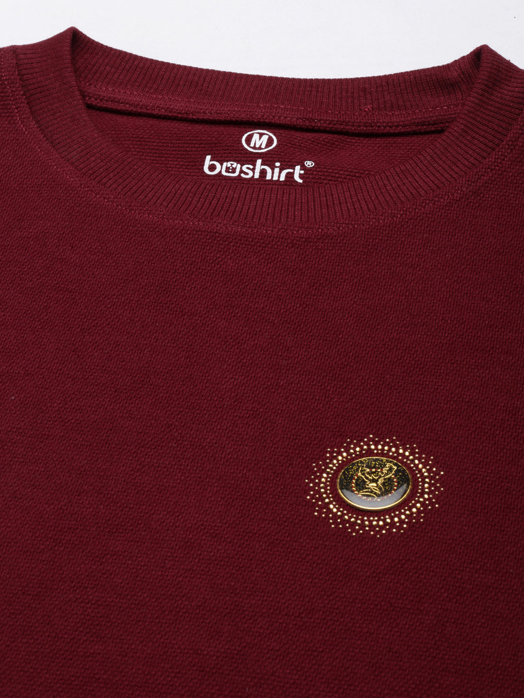 Acrylic Wine Solid Sweatshirt Sweatshirt Bushirt