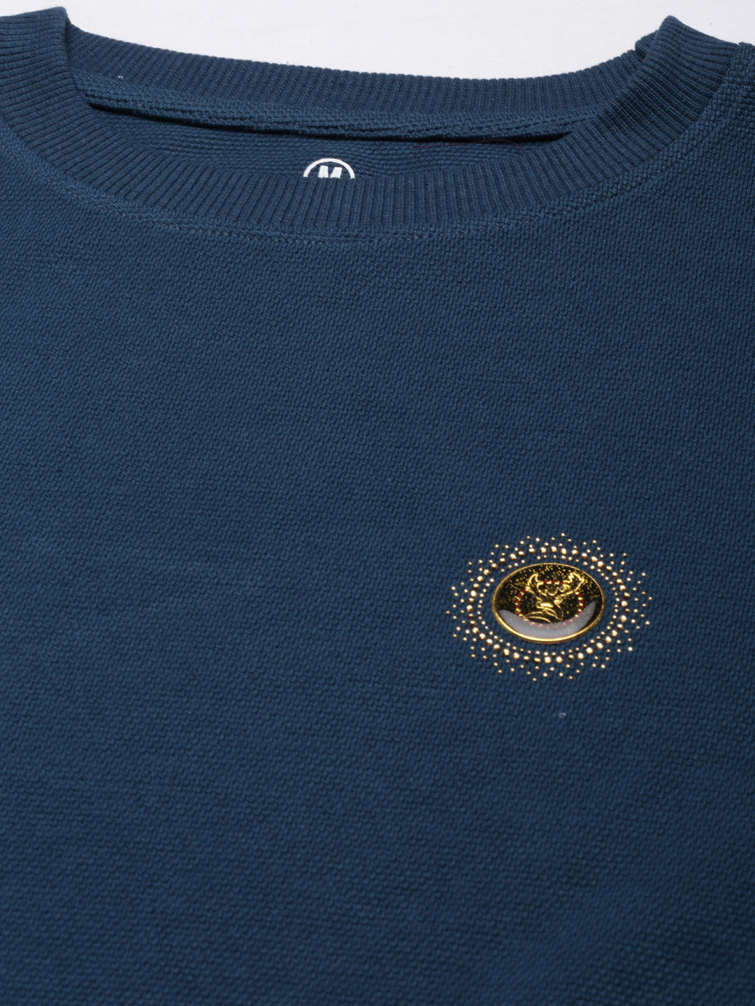 Acrylic Teal Green Solid Sweatshirt Sweatshirt Bushirt