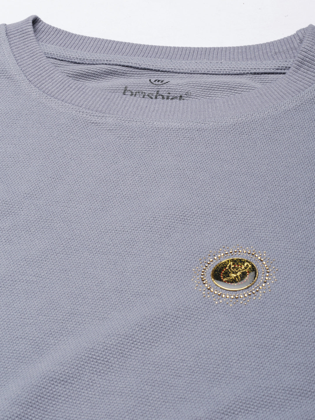 Acrylic Stardust Blue Solid Sweatshirt Sweatshirt Bushirt