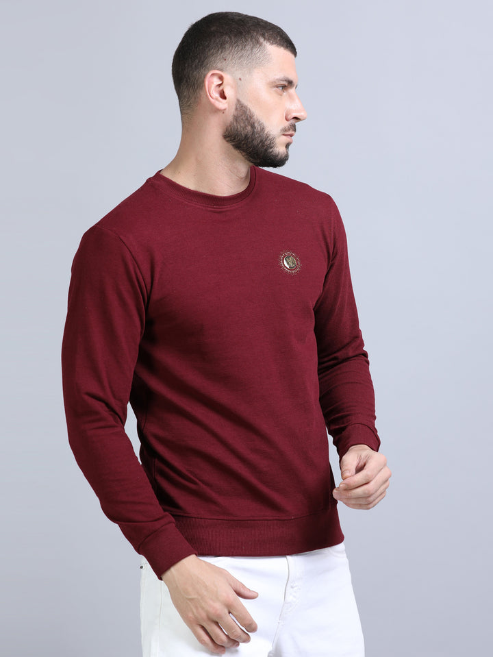 Acrylic Wine Solid Sweatshirt Sweatshirt Bushirt