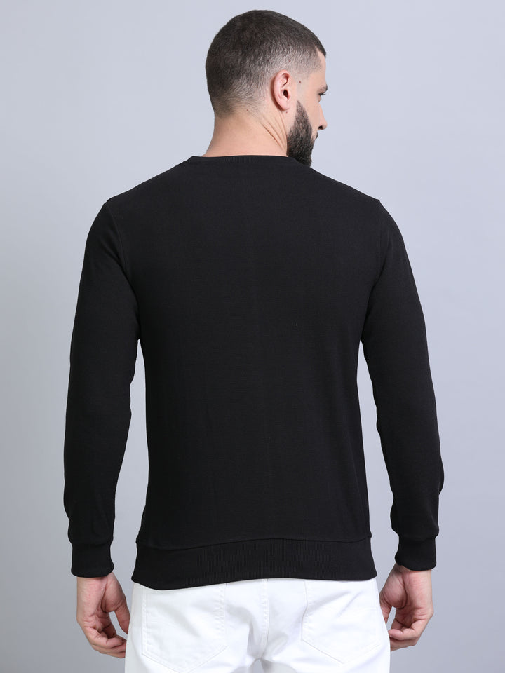 Acrylic Black Solid Sweatshirt Sweatshirt Bushirt