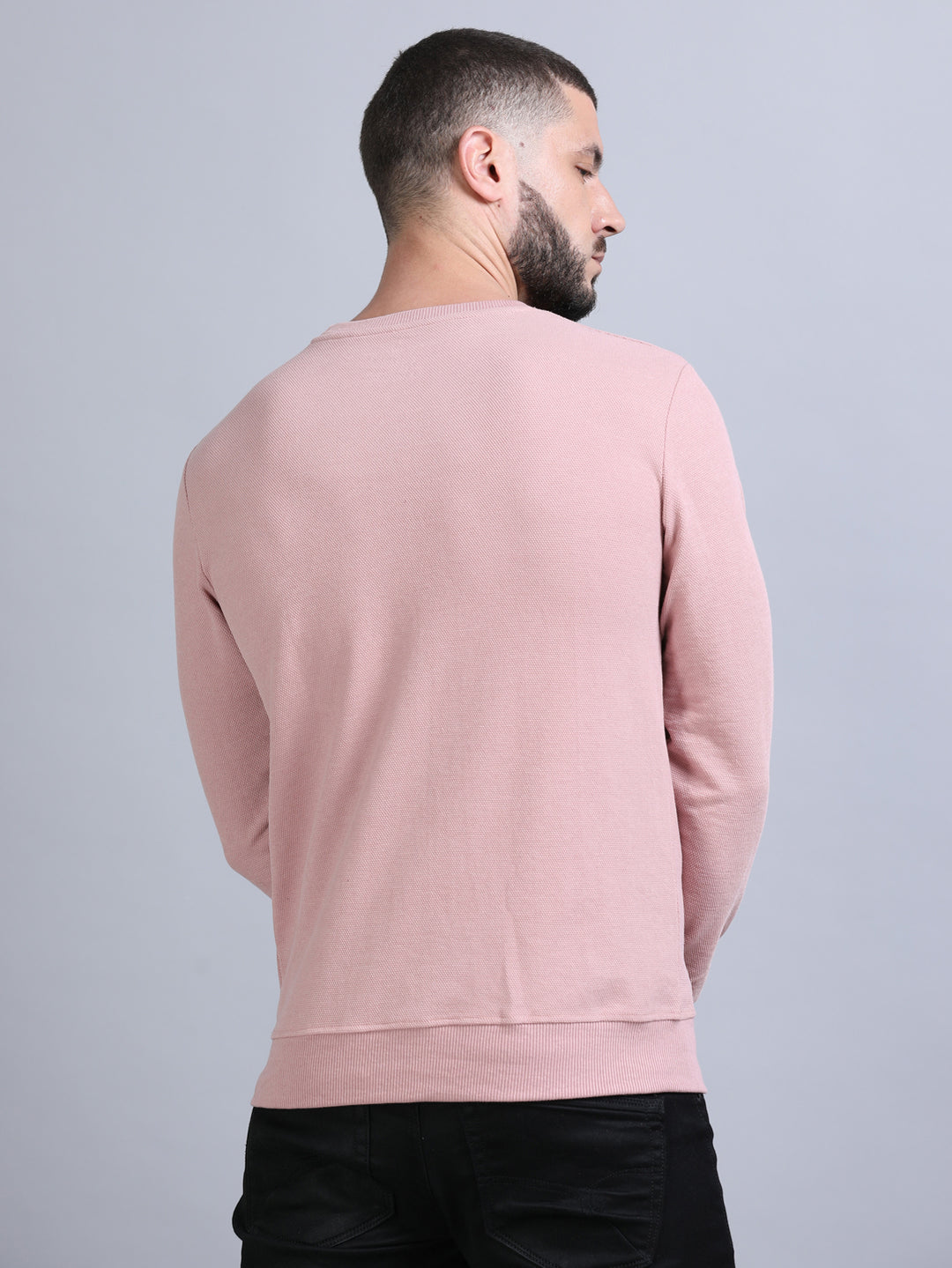 Acrylic Pastel Peach Solid Sweatshirt Sweatshirt Bushirt